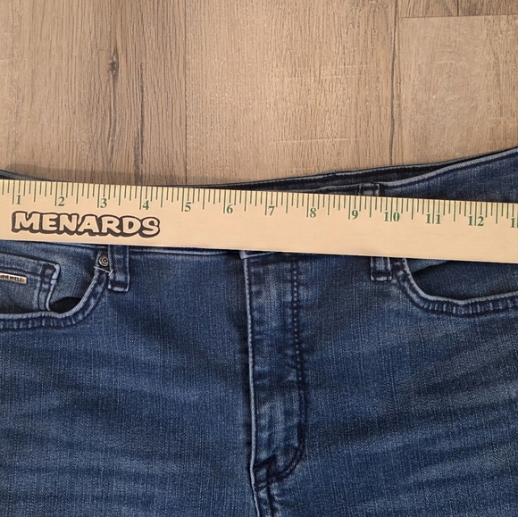 High Rise Womens Jeans Sz 12 Cropped Raw Scalloped Hem Stretch Nine West - Picture 9 of 10